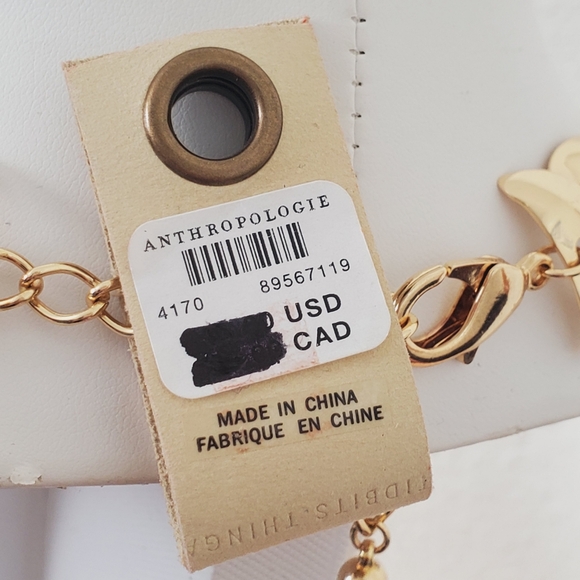 Anthropologie Gold Tone Ladder Link Collar Necklace 90s Elegant Minimalist NWT - Picture 5 of 16